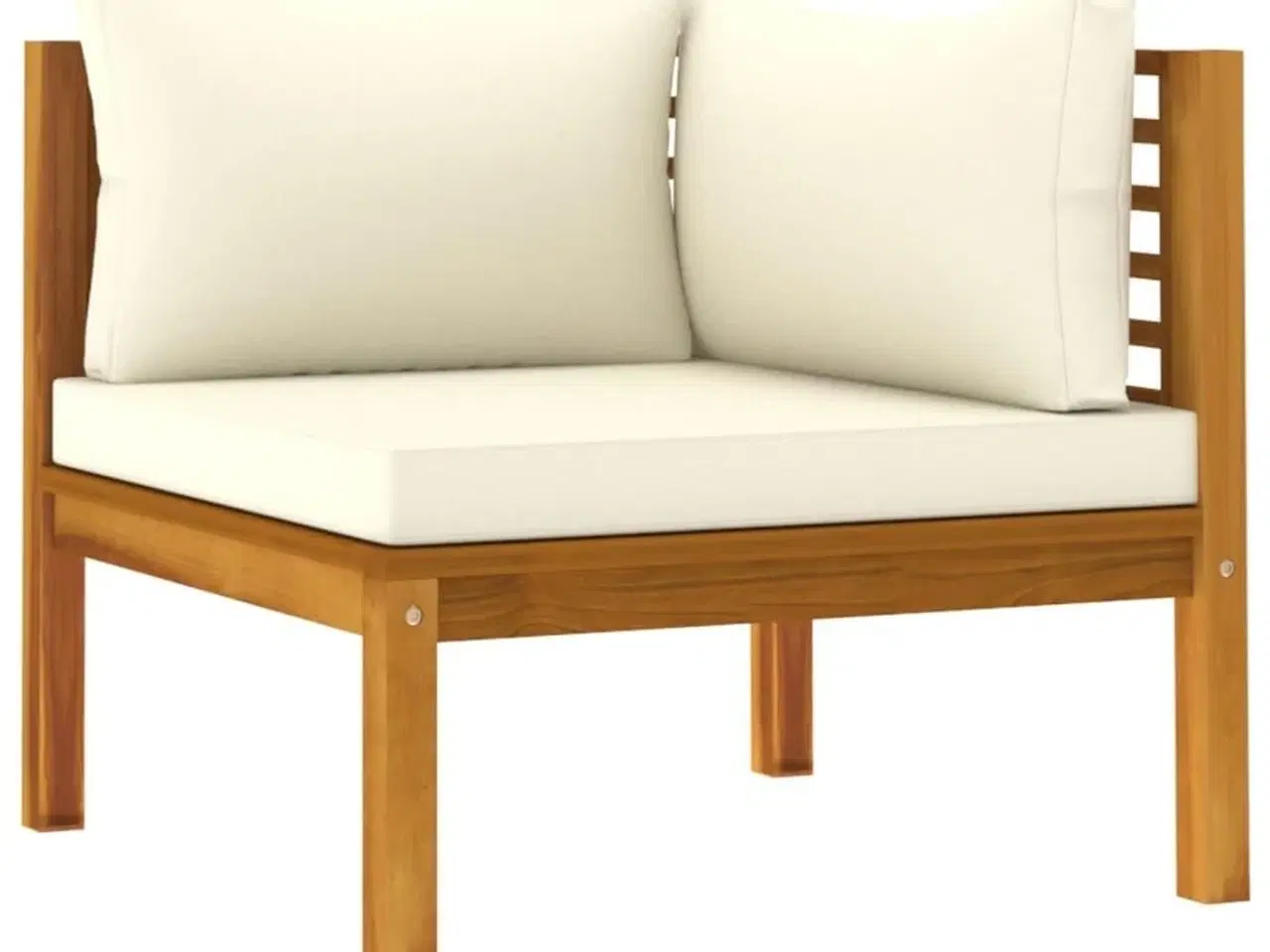 Billede 3 - 2-personers havesofa med cremefarvede hynder massivt akacietræ