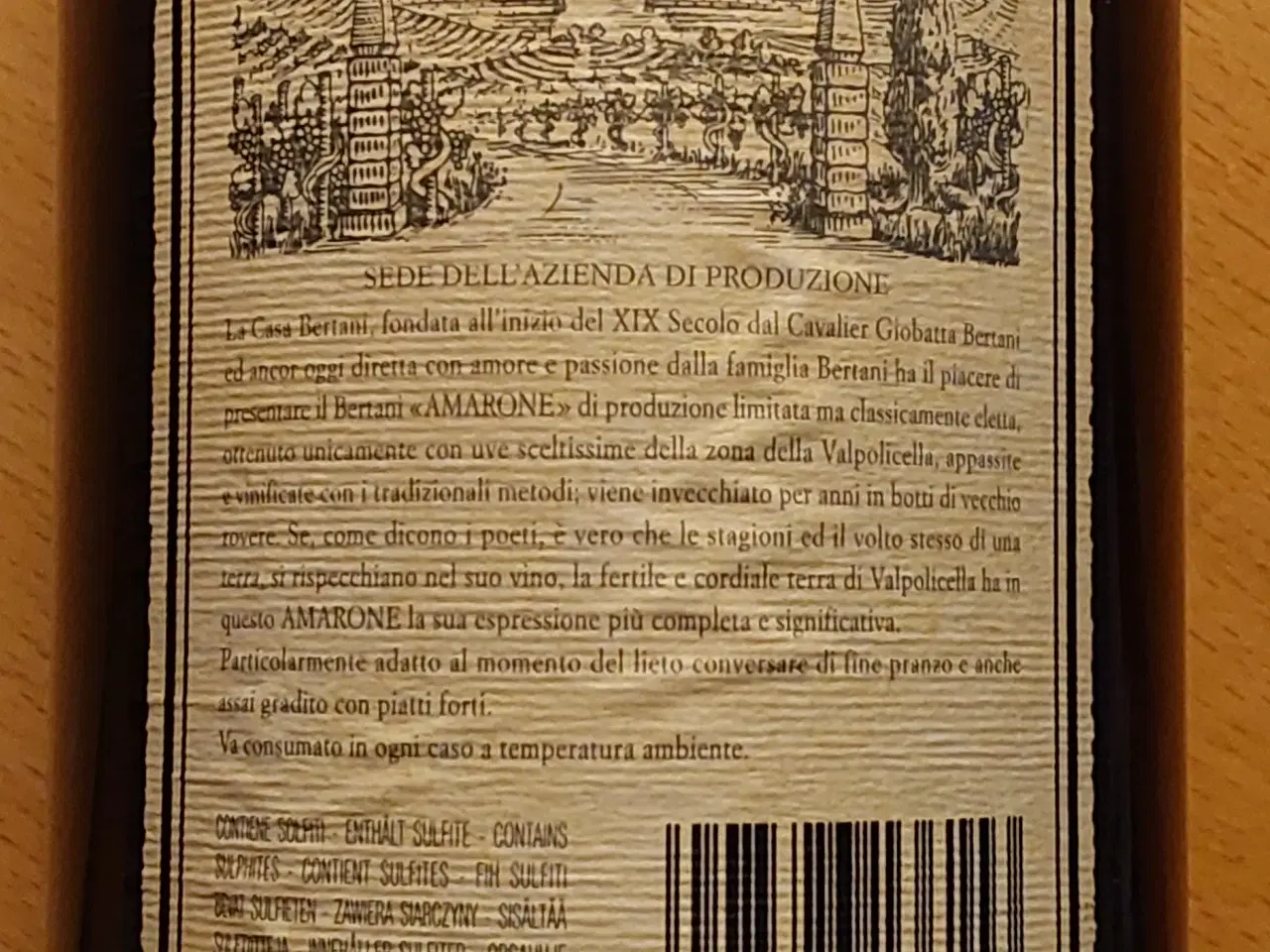 Billede 2 - Amarone Bertani della Valpolicella Classico år2000