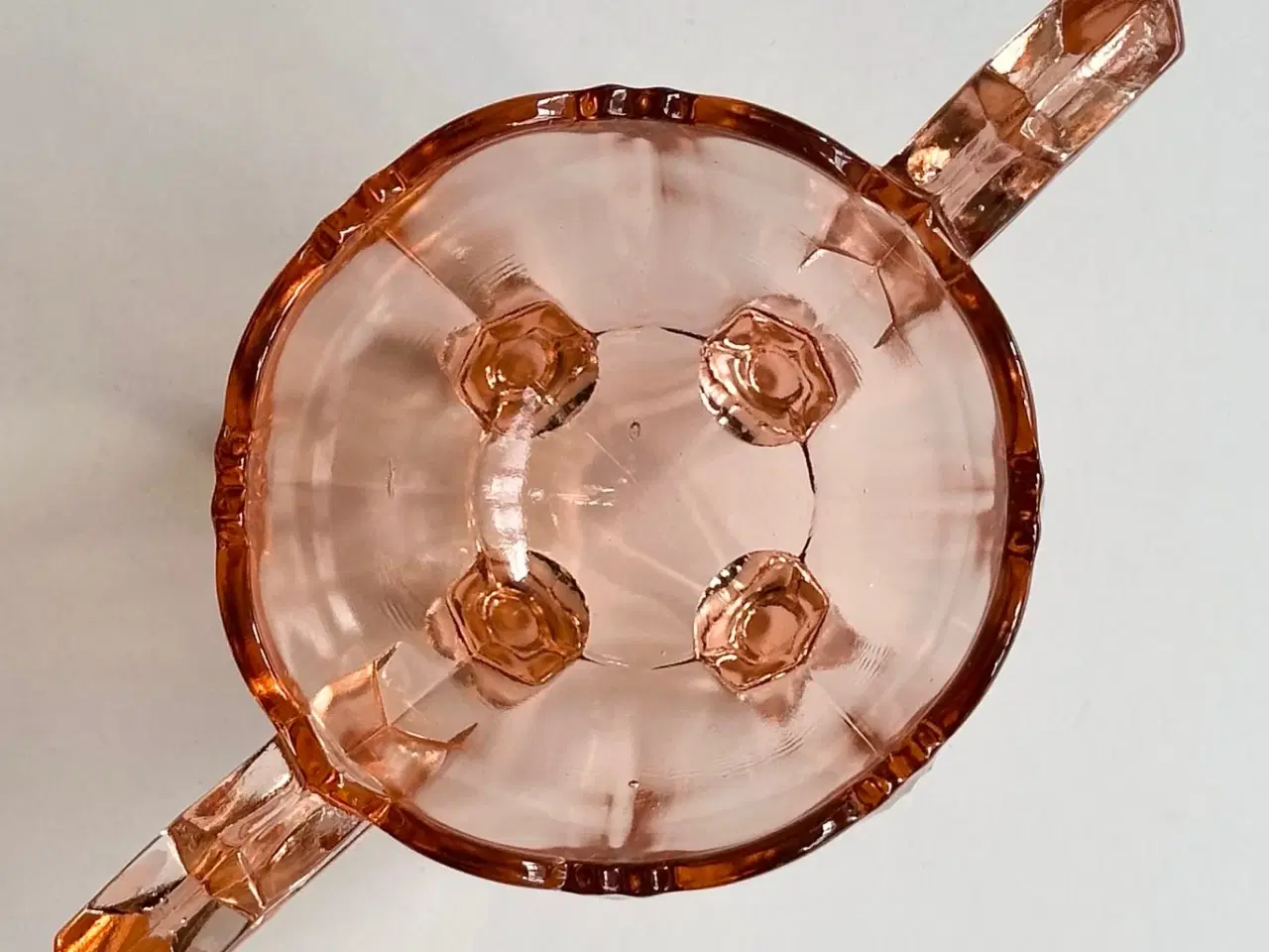 Billede 5 - Skål m hanke, rosa glas