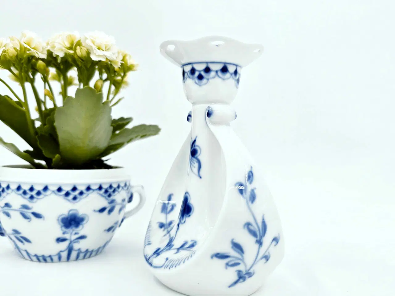 Billede 3 - Sommerfugl lysestage med blondekant 1  sortering 