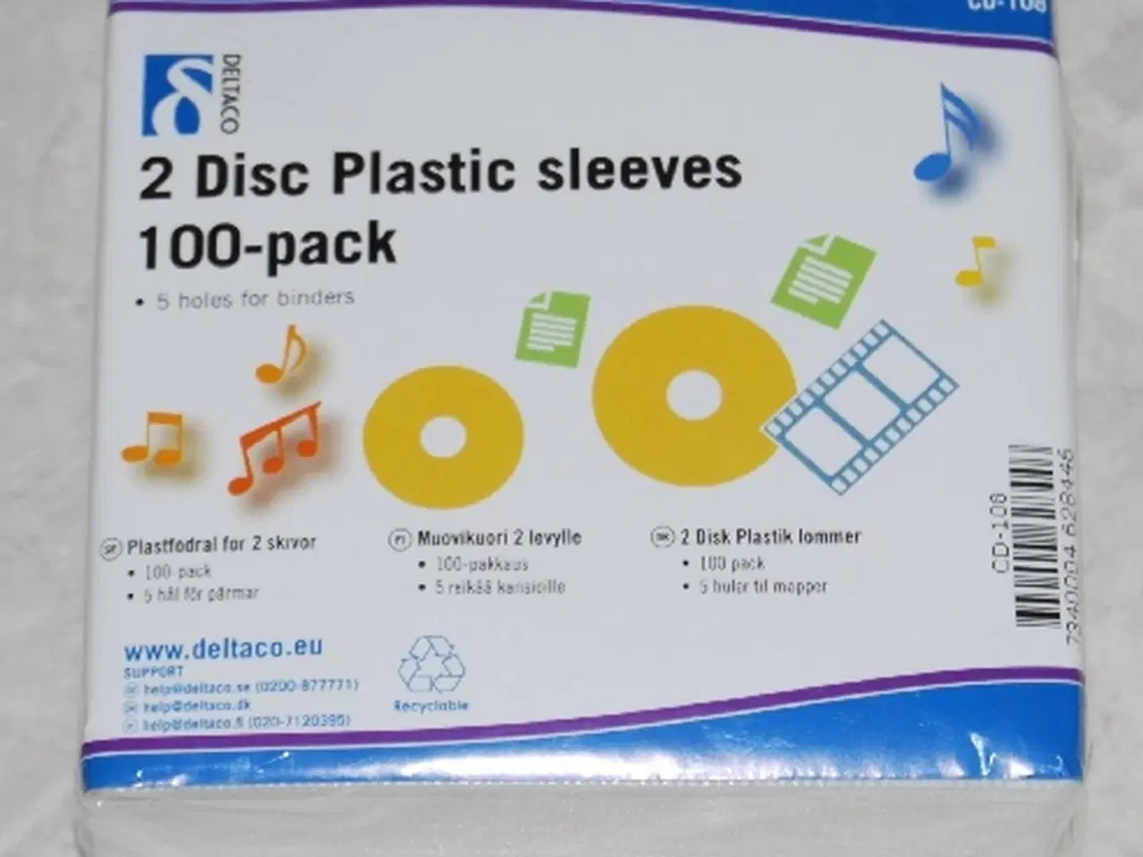 Billede 1 - CD/DVD Plastik Lommer 100stk
