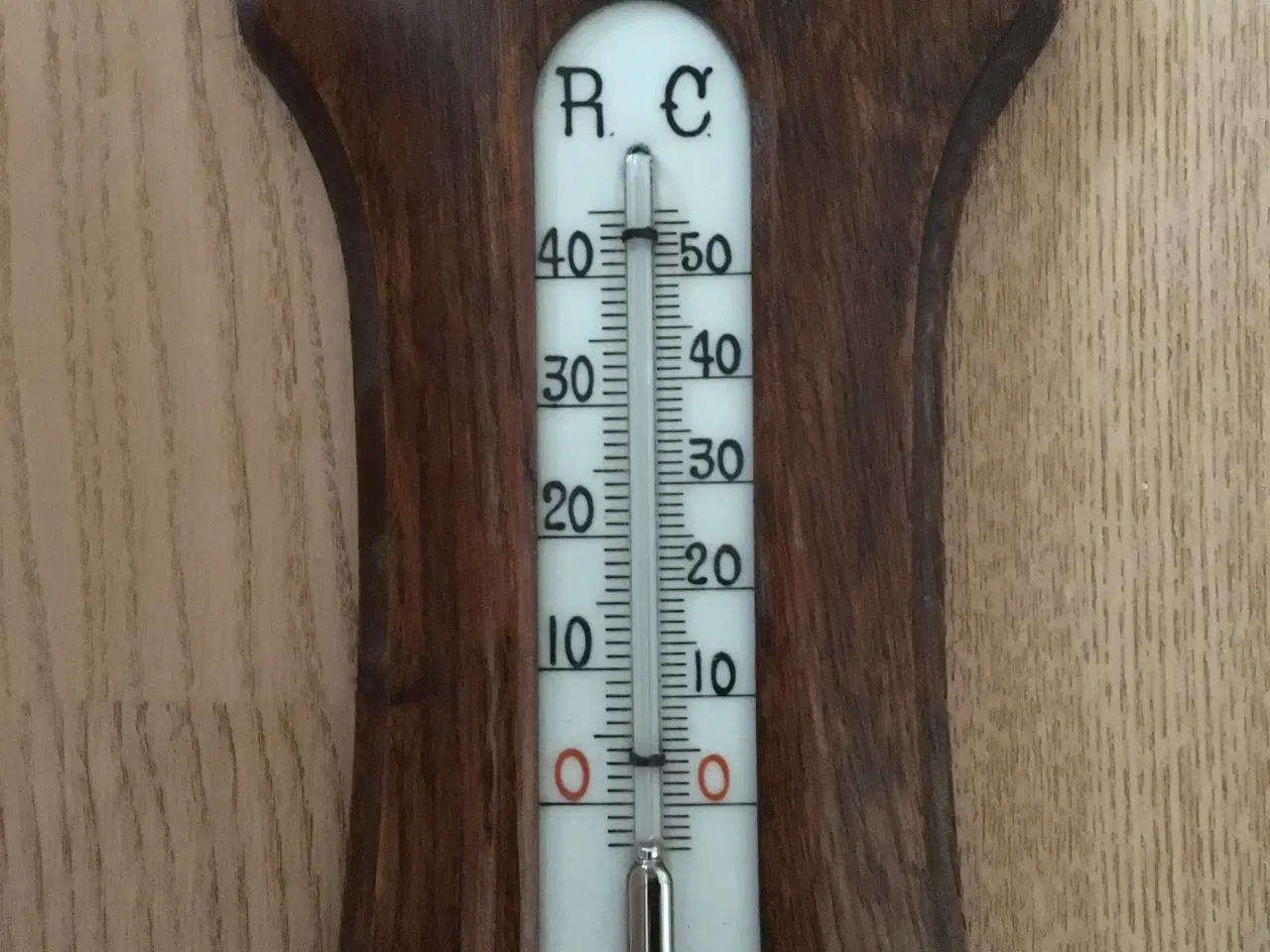 Billede 2 - Termometer og Barometer maghoni eller bejdset eg
