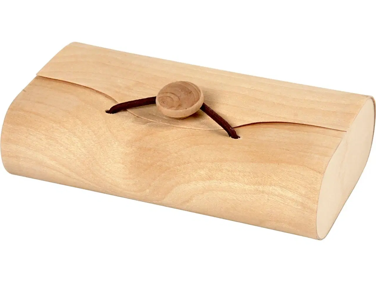 Billede 1 - Elegant kuvertæske i træfinér - 13x8x3,5 cm