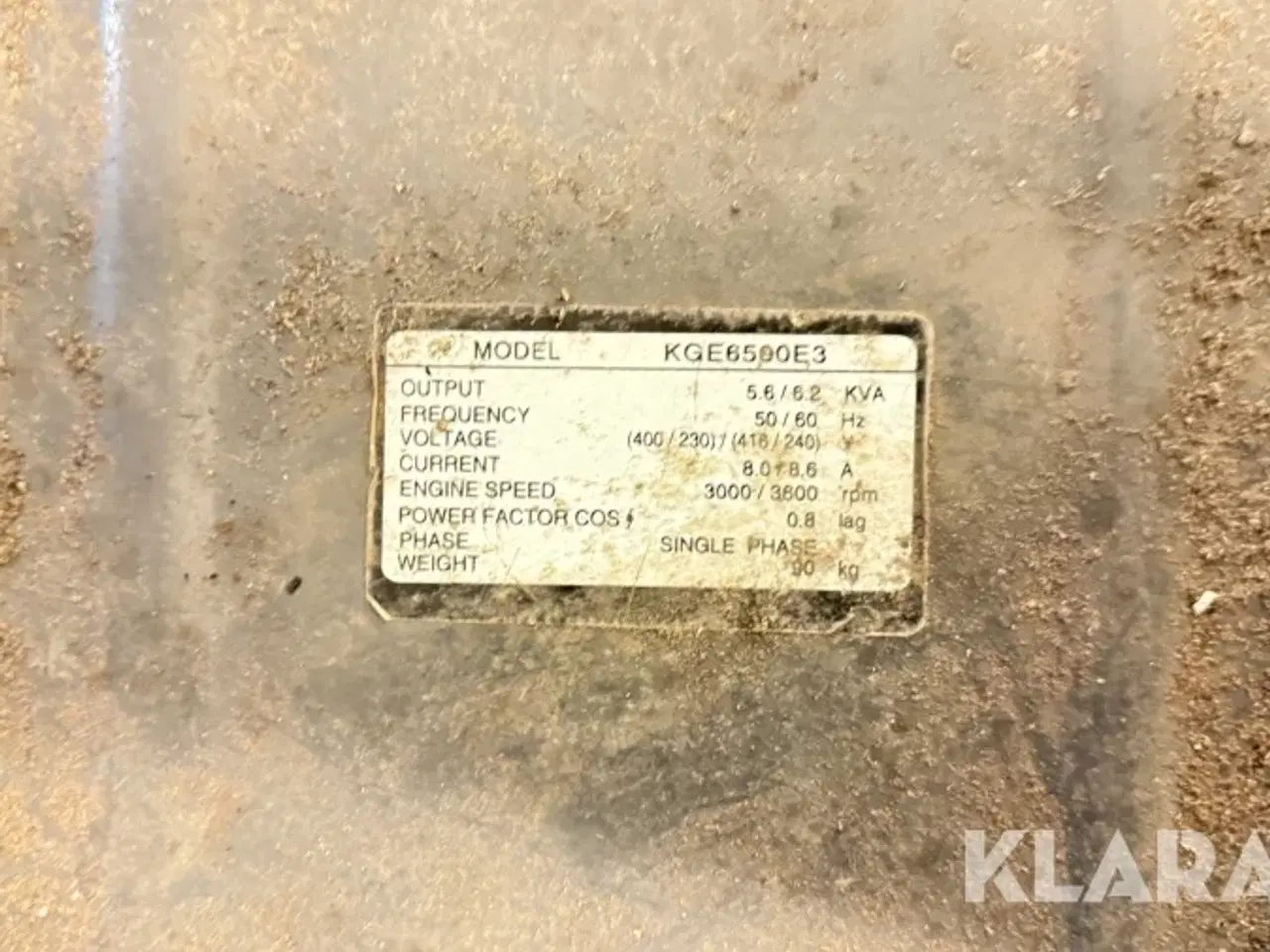 Billede 5 - 6 kVA Generator KGE6500E3 Kipor KGE6500E3