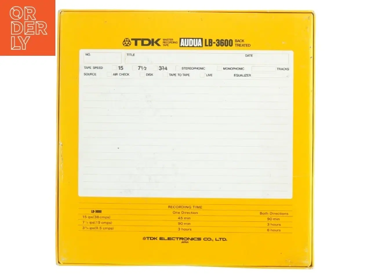 Billede 5 - TDK Audua LB-3600 Master Recording Bånd på metalspole med NAB kerne(str. 28 x 28 cm)