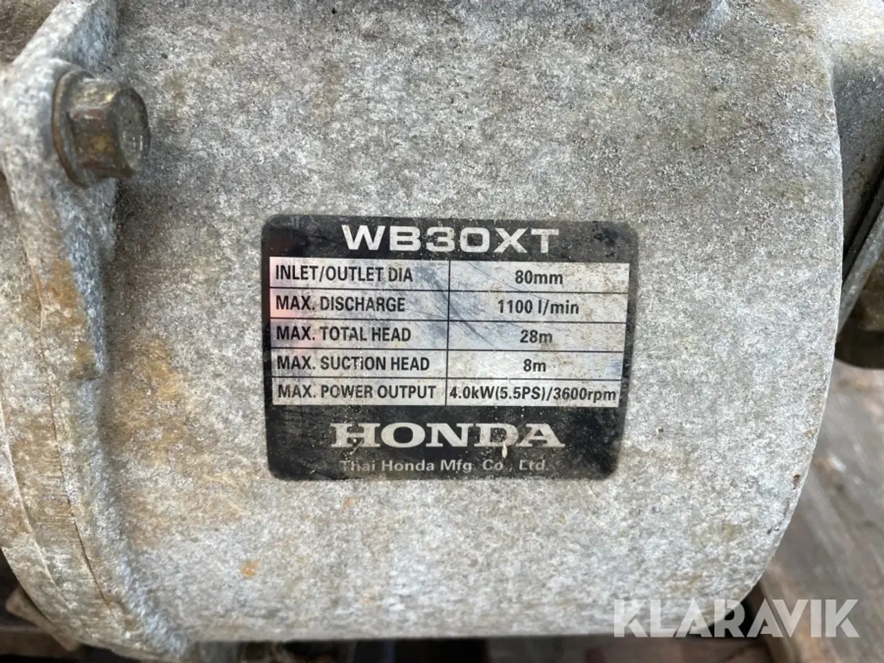 Billede 4 - Vandpumpe HONDA WB30XT