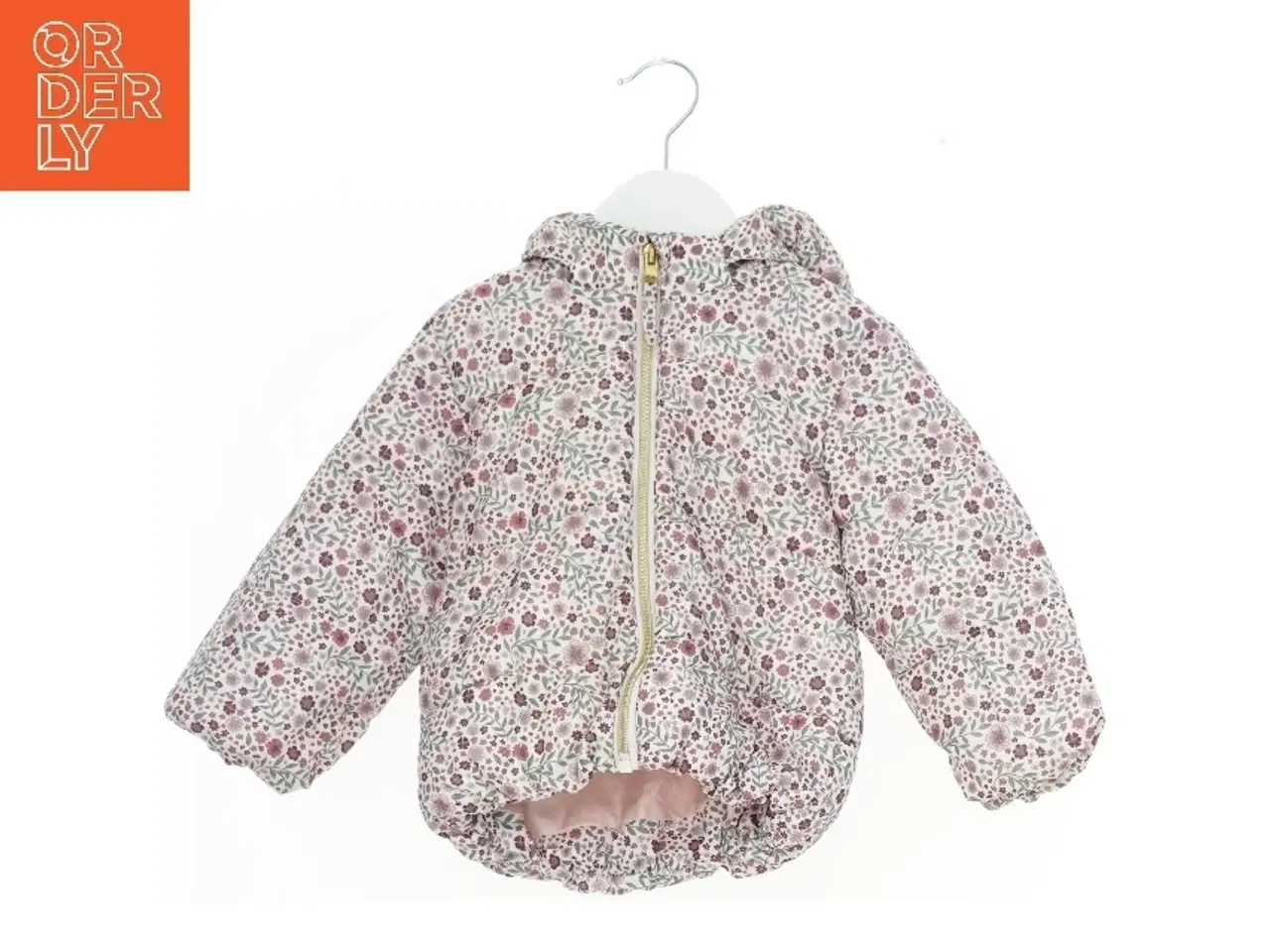 Billede 1 - Blomstret vinterjakke med hætte fra H&M (str. 86)