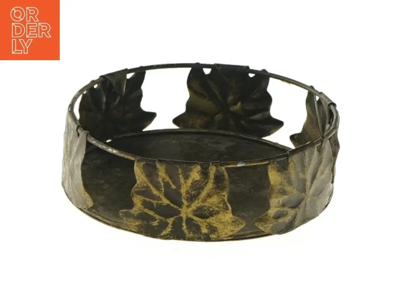 Billede 1 - Dekorativ metalring med bladdesign (str. Ø 11 cm)