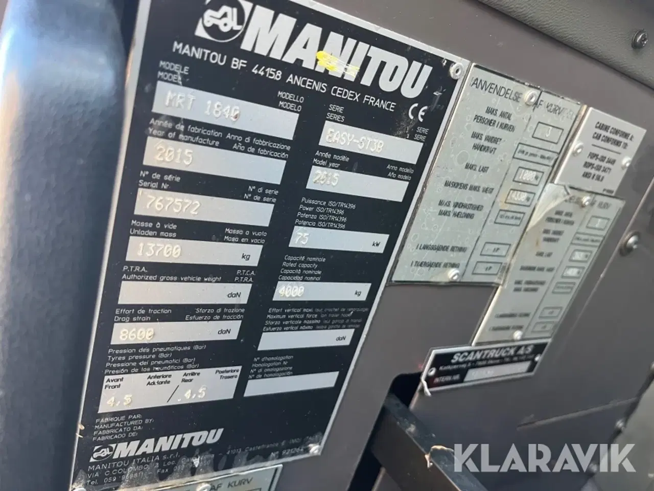 Billede 5 - Teleskoplæsser Manitou MRT 1840