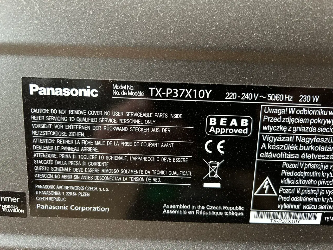 Billede 3 - 37” Plasma TV 