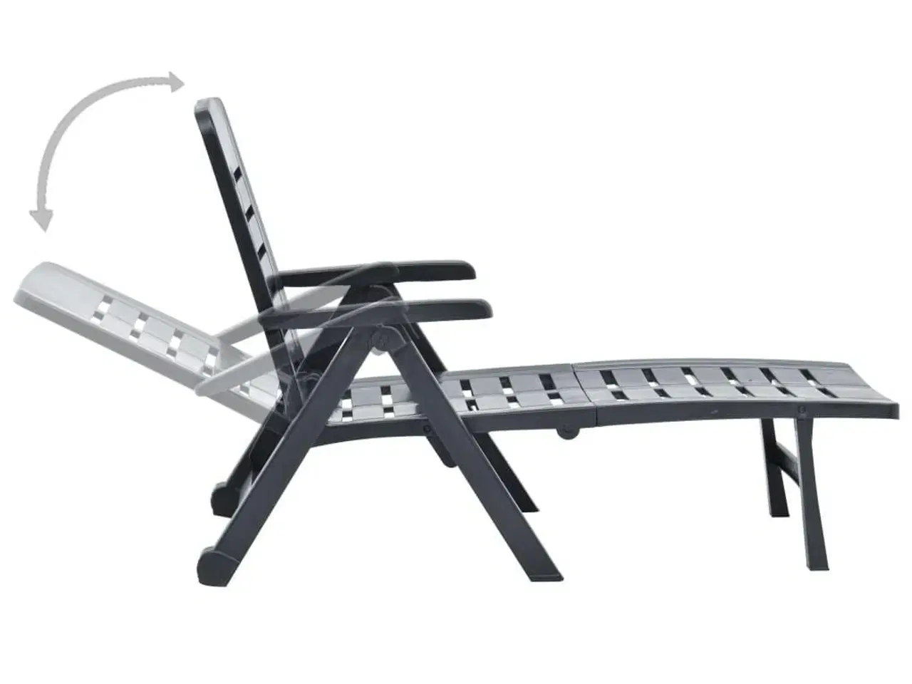 Billede 5 - Foldbar liggestol plastik antracitgrå