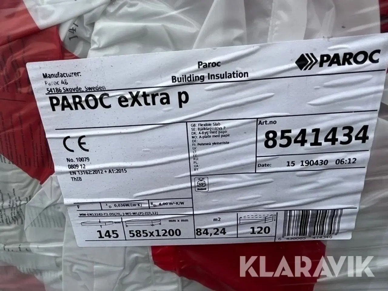 Billede 3 - Paroc eXtra P Isolering Paroc 2 paller 168,48 m2