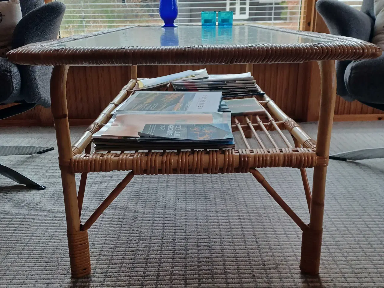 Billede 2 - Bambusbord med glasplade