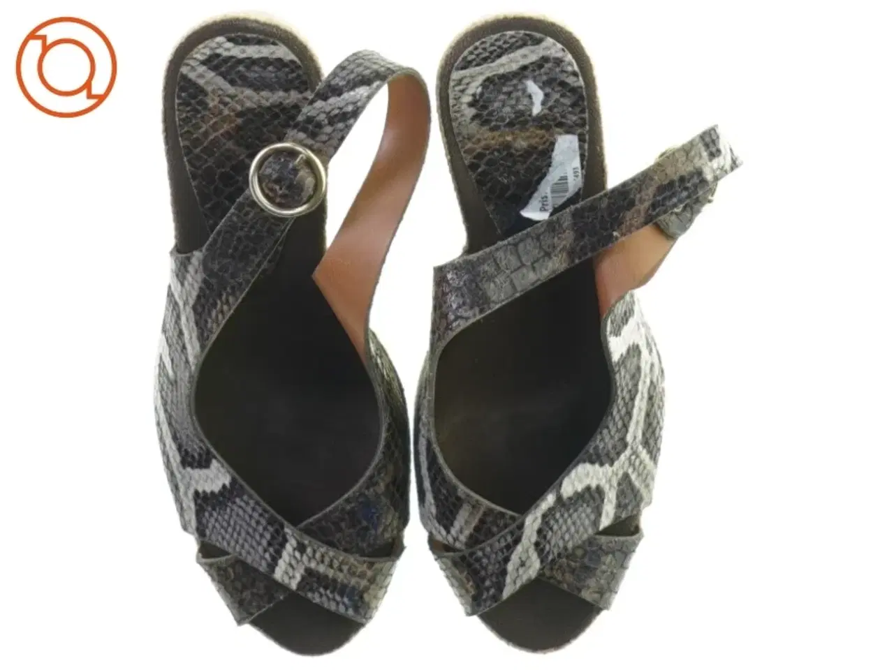 Billede 2 - Sandal med kilehæl i imiteret slangeskind fra Billi Bi (str. 39)