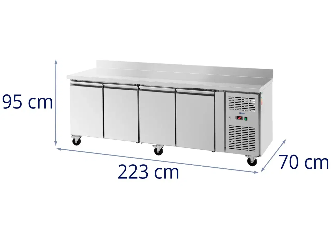 Billede 5 - Kølebord med hjul – 550 l – 4 køleskabe