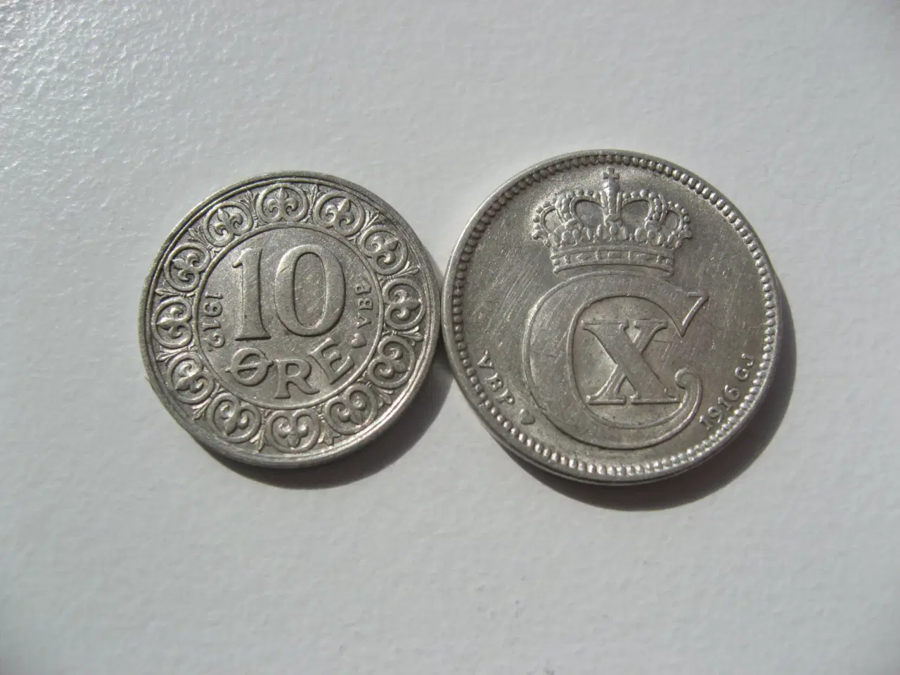 Billede 1 -  Særdeles flotte sølv 10 ø 1912 & 25 ø 1916