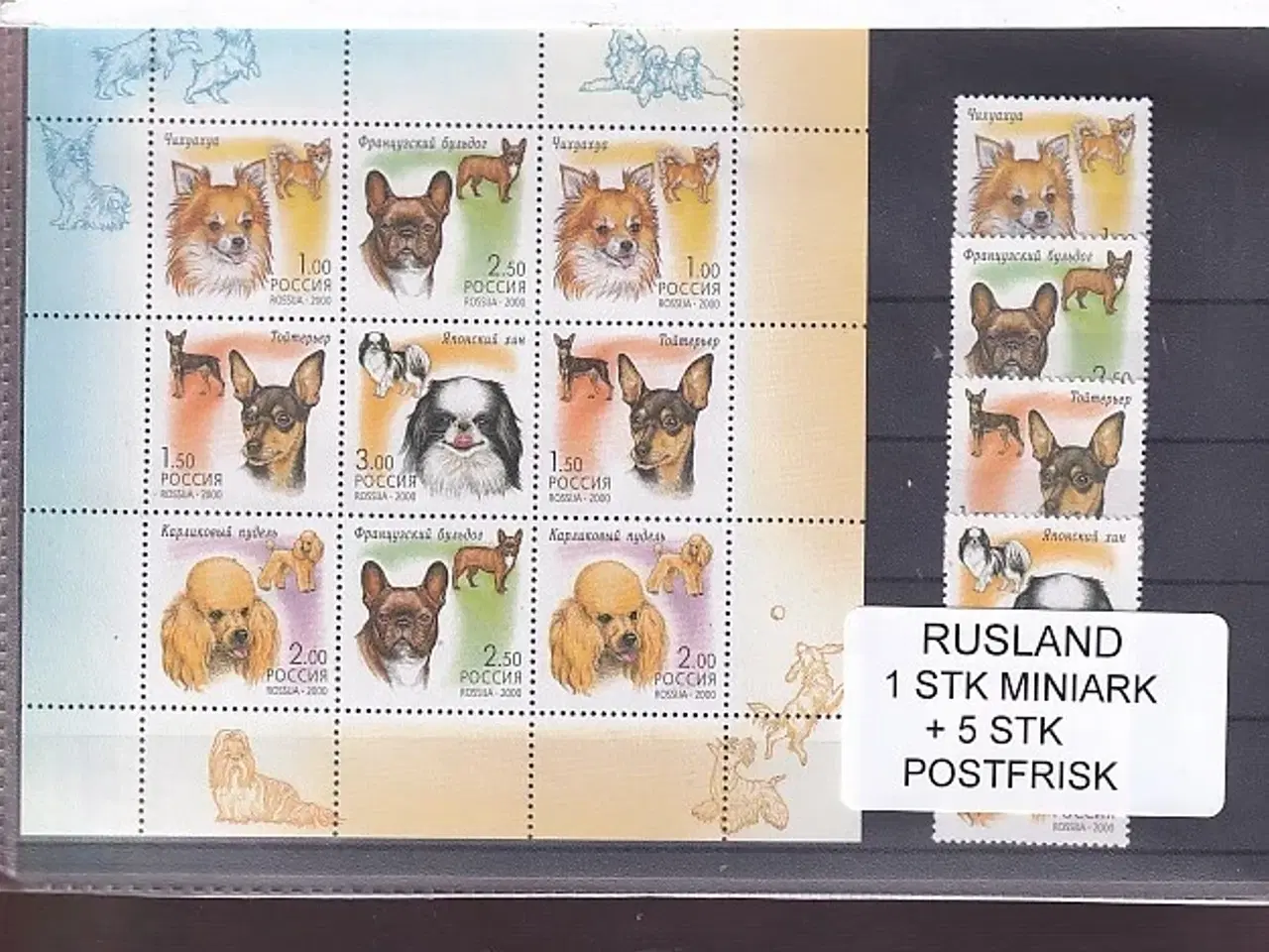 Billede 1 - Rusland, 1 Stk. Miniark + 5 Stk. - Postfrisk