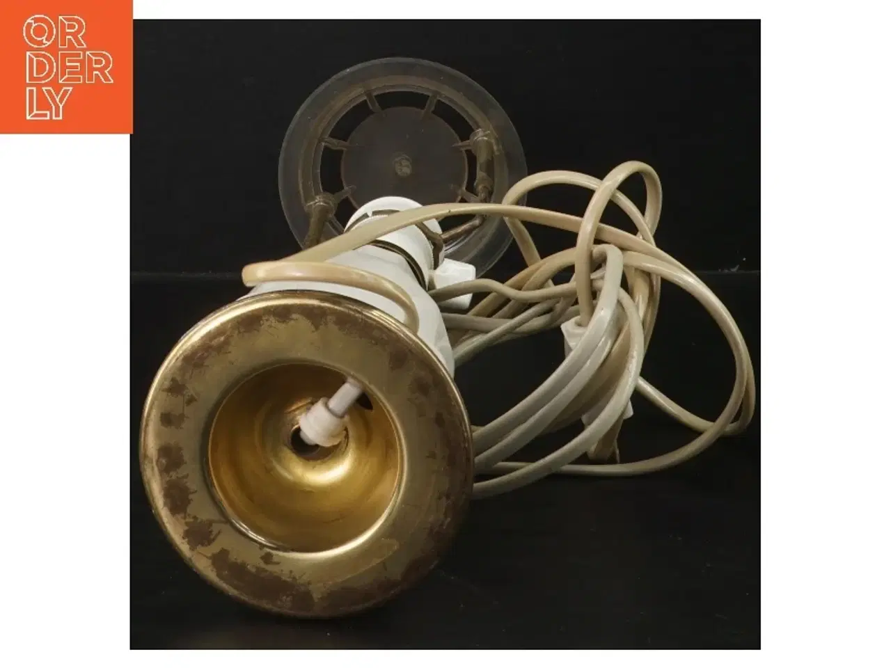 Billede 2 - Heiberg Bordlampe i hvid og messing (str. 42 cm)