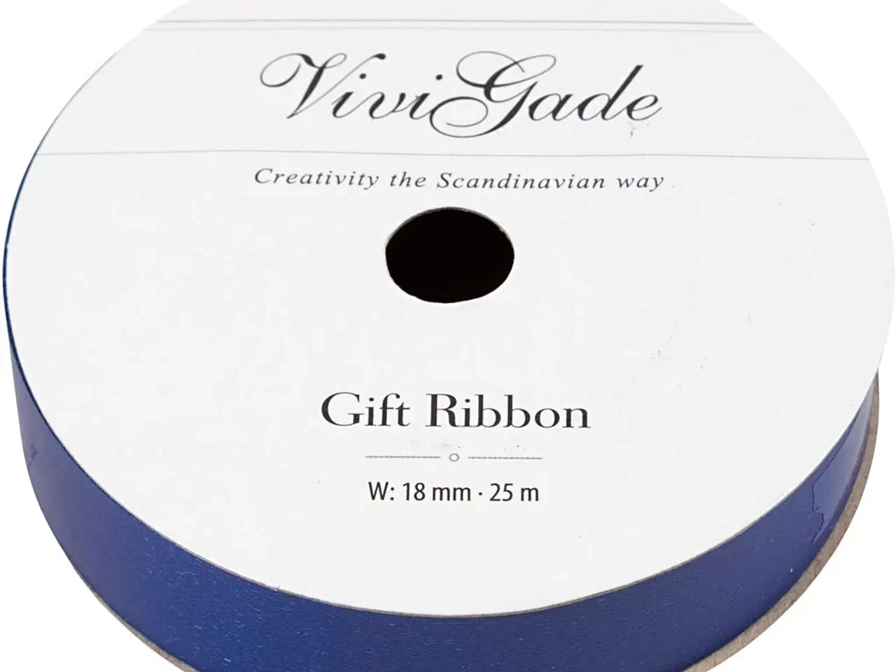 Billede 1 - Mat Blå Gavebånd 18 mm - 25 m Kvalitet