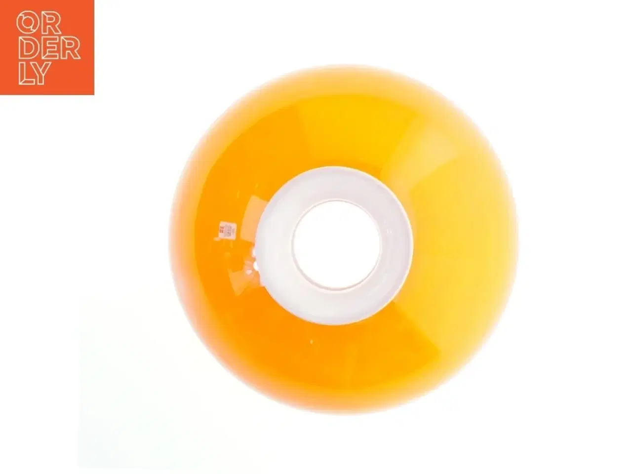 Billede 3 - Orange lampeskærm i glas fra Holmegaard (str. Ø. 30 cm)