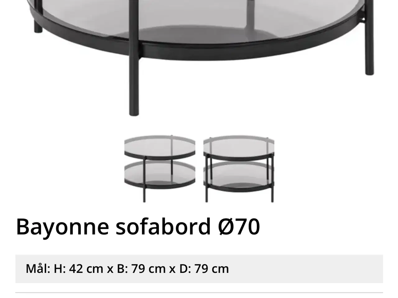 Billede 2 - Sofabord i røgfarvet glas