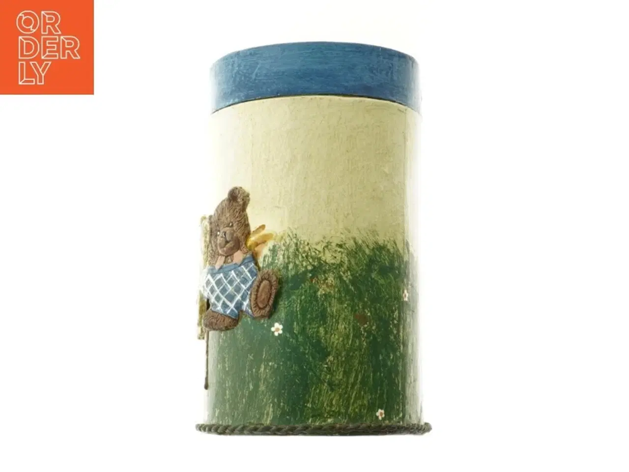 Billede 4 - Låg Dåse med 3D relief bamse motiv (str. 16 x 11 cm)