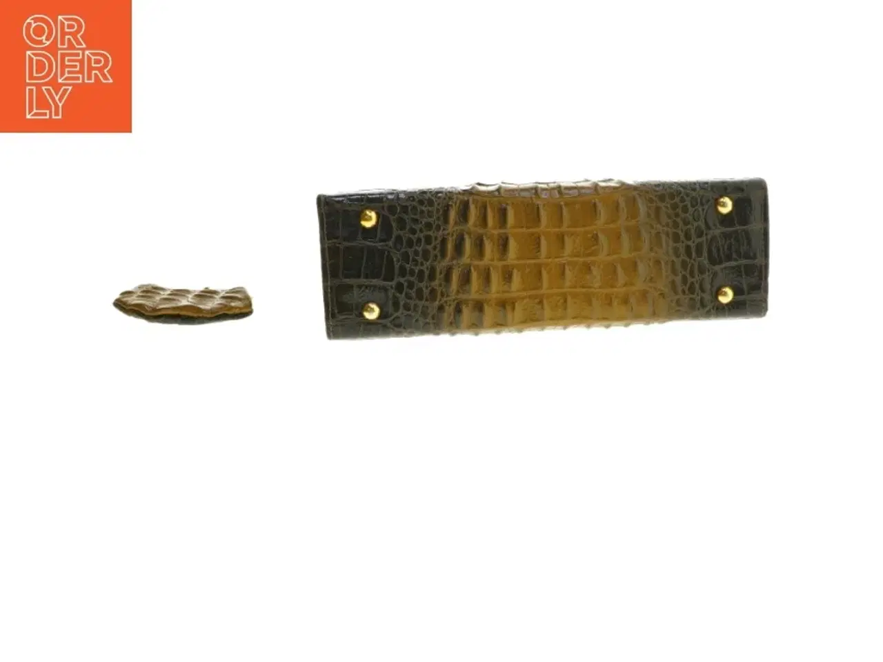 Billede 2 - Vintage krokodillemønstret håndtaske med pung (str. 25,5x8 cm)