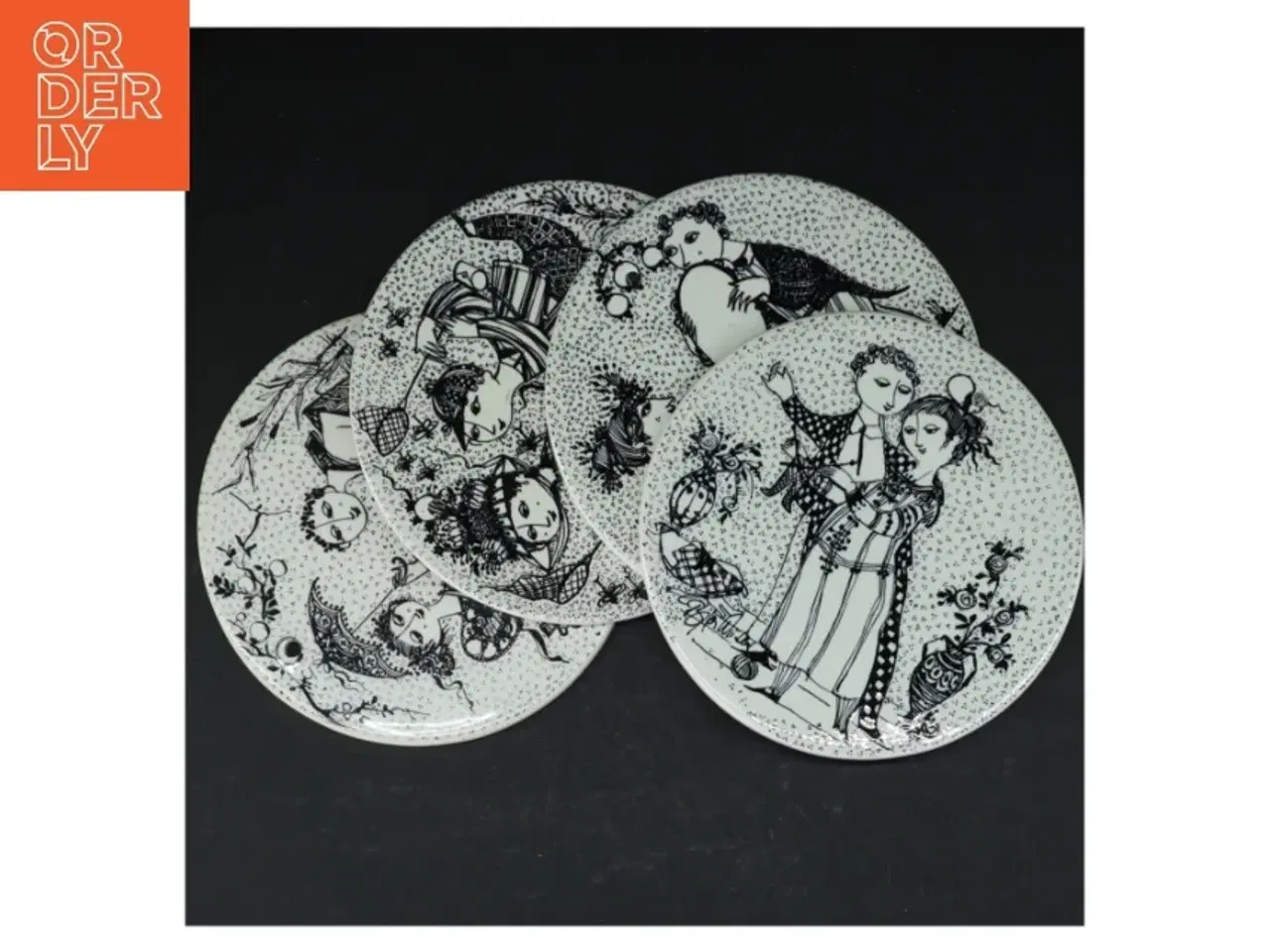 Billede 5 - Bjørn Wiinblad platter fra Nymlle (str. Ø 15. cm. 4 styk)