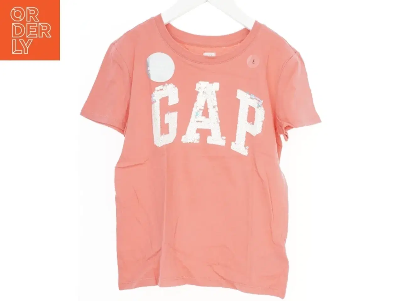 Billede 1 - Kortærmet T-shirt med pailetter fra Gap (str. L)