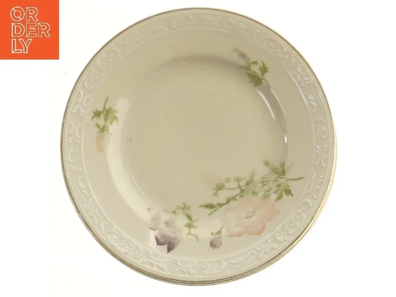 Billede 2 - Sæt af 9 tallerkener med blomstermønster (str. 9 stk Ø 17 cm)