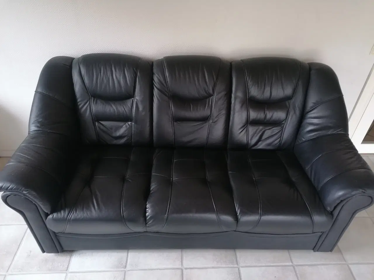 Billede 1 - Sofa i læder.