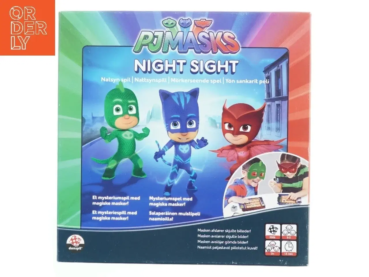 Billede 1 - PJ Masks natspil fra Danspil (str. 27,5x27,5 cm)