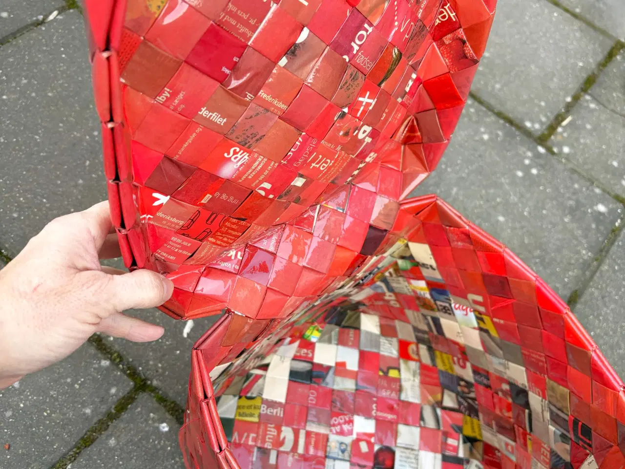 Billede 6 - Stor kurv med låg. Håndflettet.