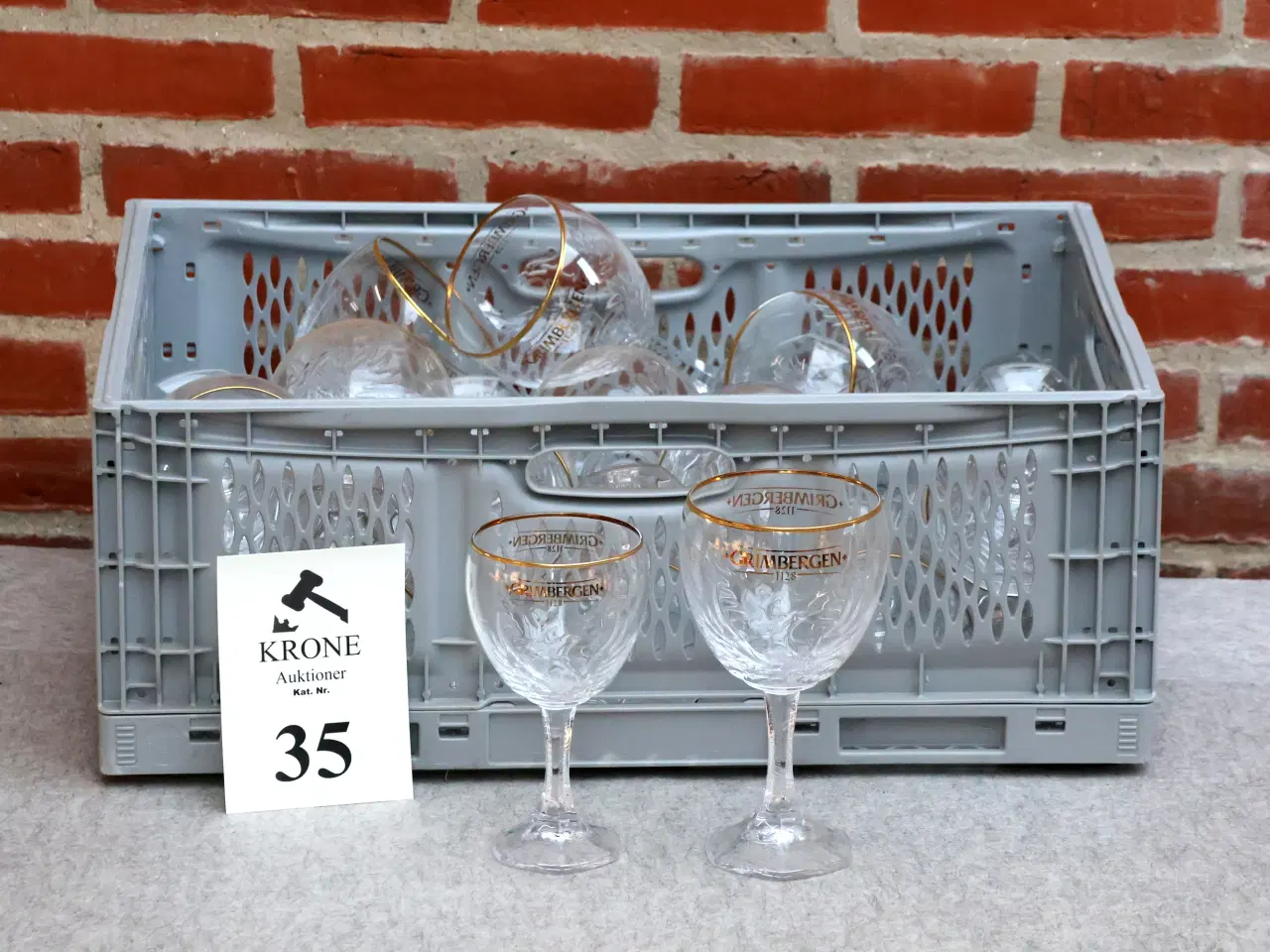 Billede 1 - 23 Stk Grimbergen ølglas m/føniks fuglen