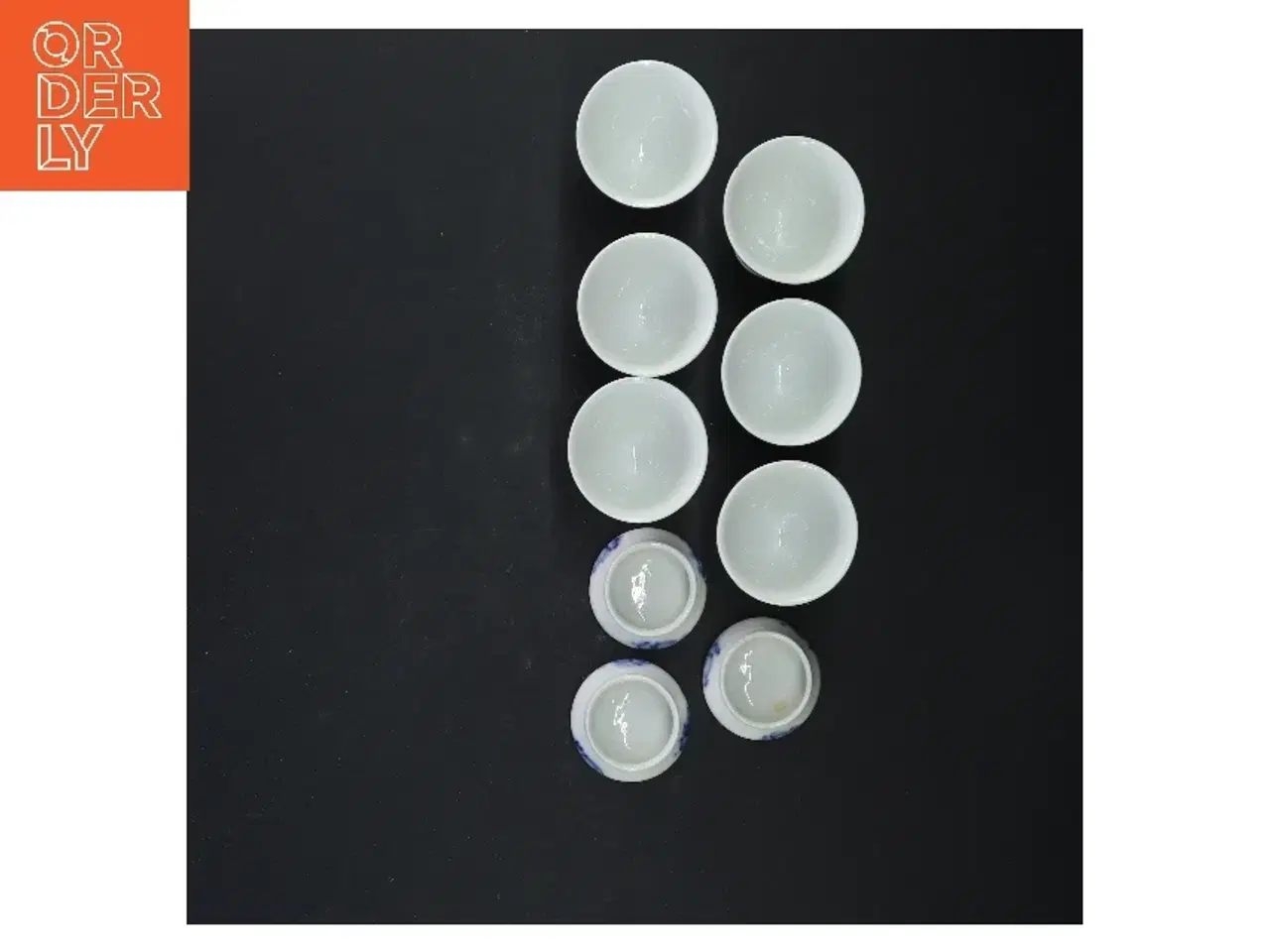 Billede 2 - Æggebægere/saltkar med blå blomst design fra Royal Copenhagen (str. 6x5 cm)