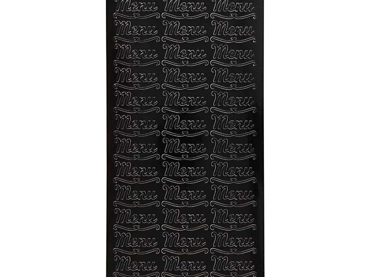 Billede 1 - Selvklæbende Folie Stickers - Menu 10x23 cm, Sort