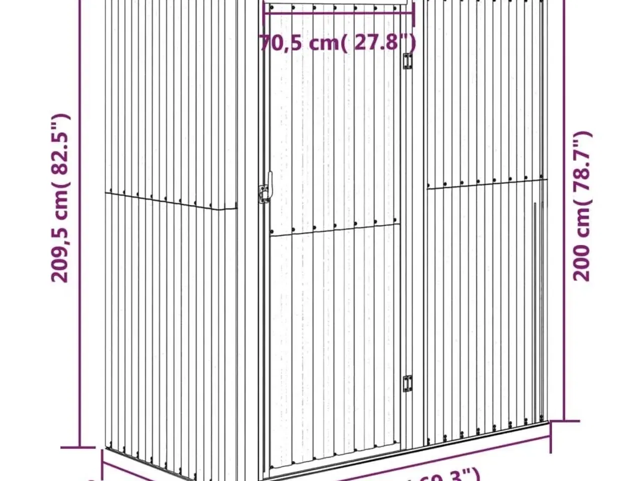 Billede 7 - Haveskur 180,5x97x209,5 galvaniseret stål antracitgrå