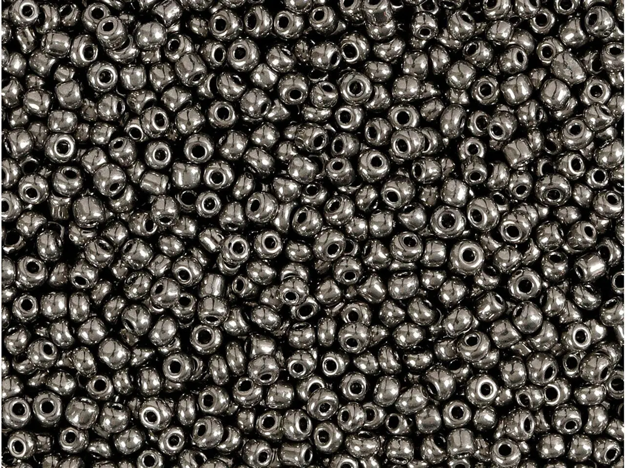 Billede 1 - Rocaiperler, diam. 1,7 mm, str. 15/0, hulstr. 0,5-0,8 mm, grå metal, 25g/ 1 pk.