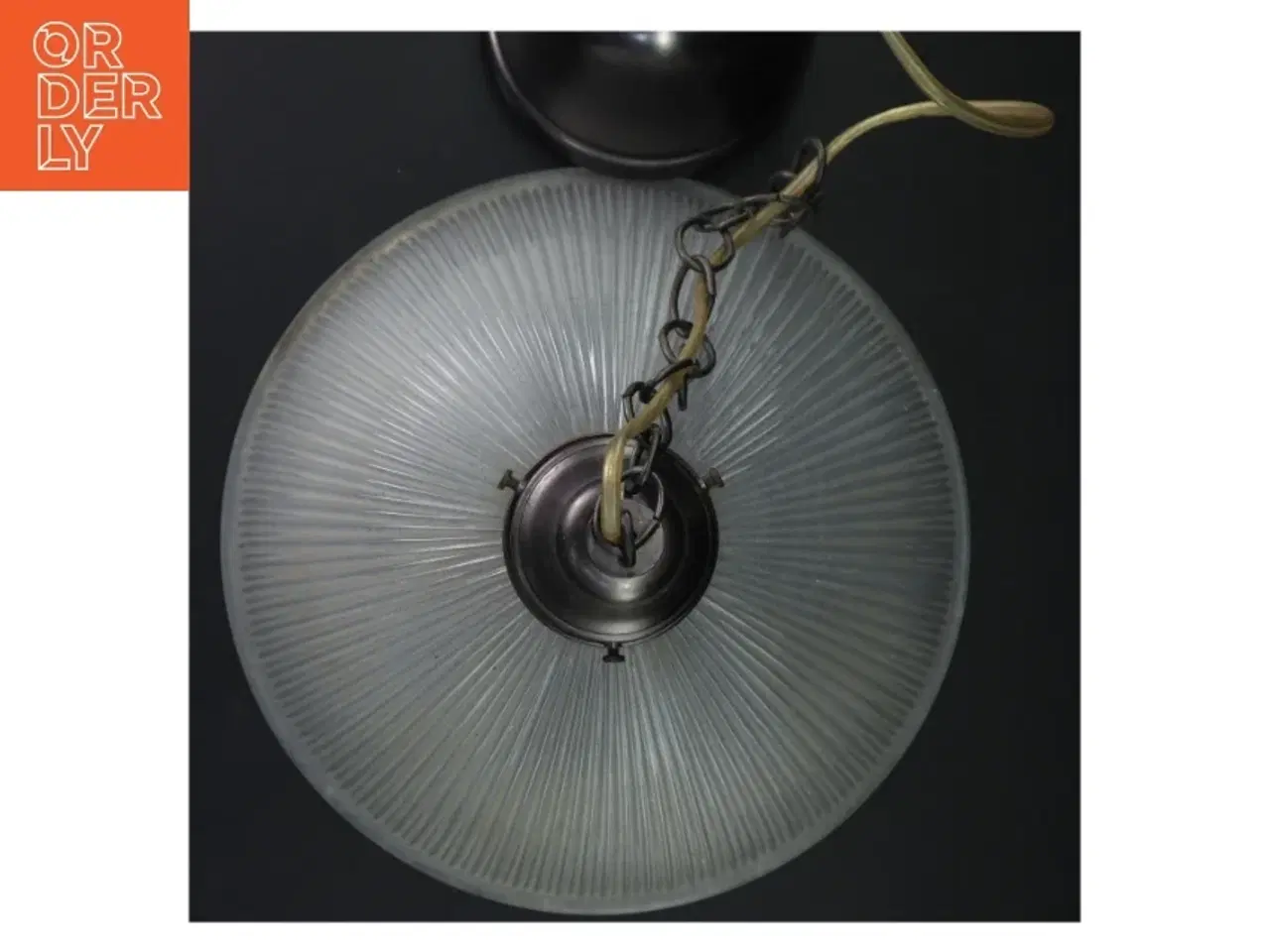 Billede 4 - Loftlampe med glas og metal (str. 30 cm)
