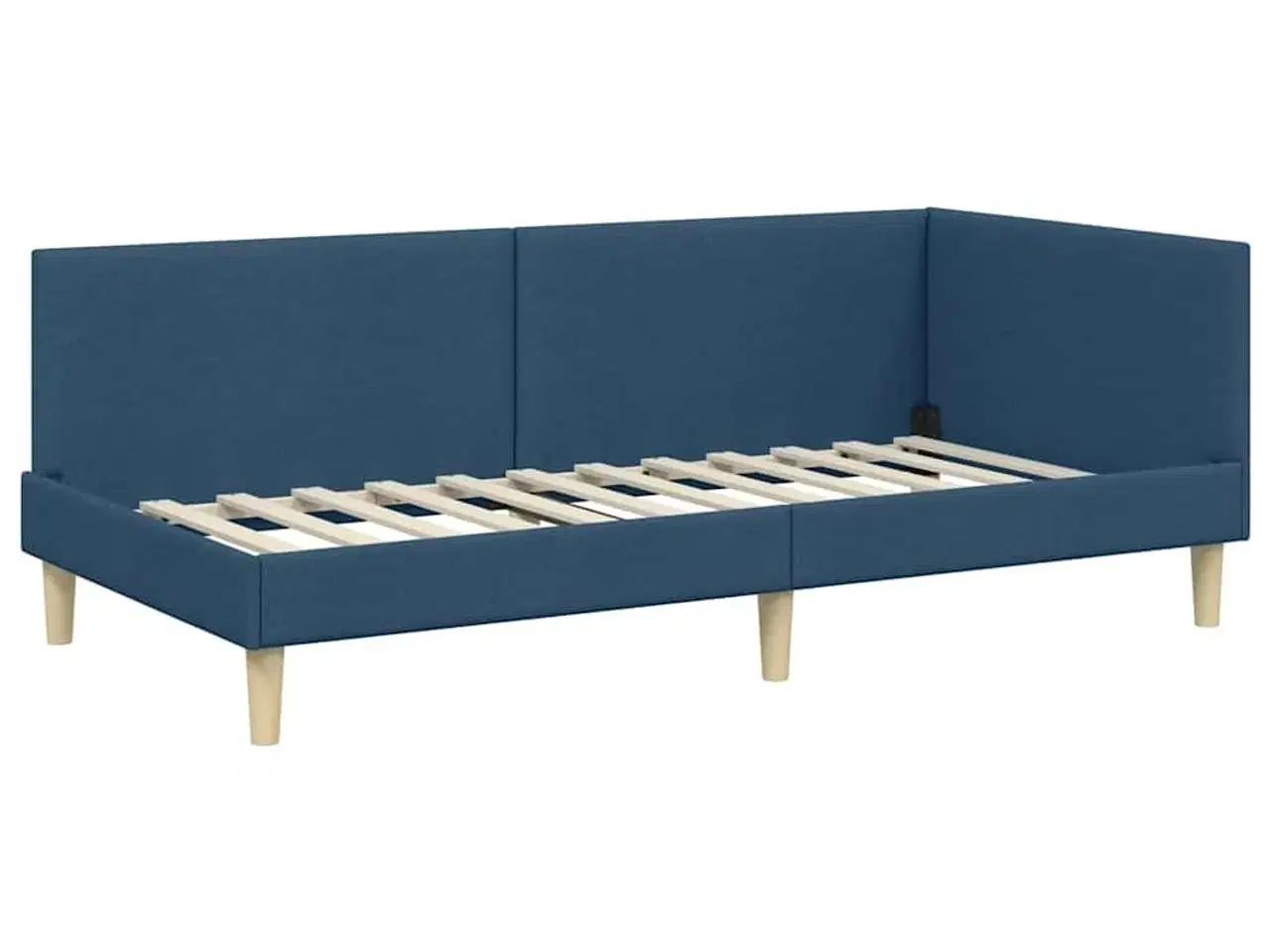 Billede 2 - Hjørnesengramme Andet Blå 90 x 200 cm Stof og Ingeniørtræ