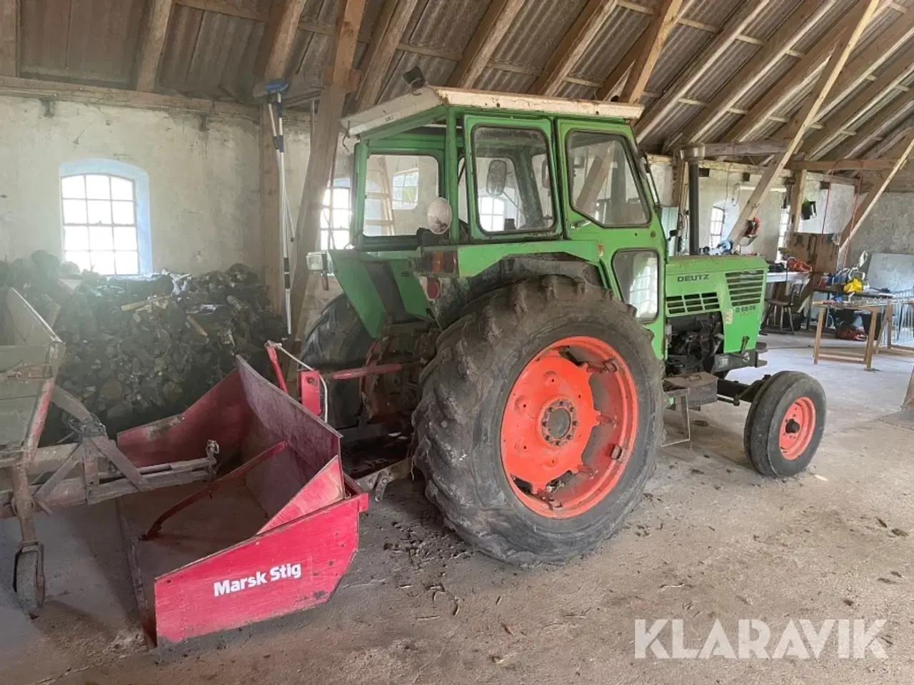 Billede 4 - Veterantraktor Deutz D 6806 med stenopsamler & vogn