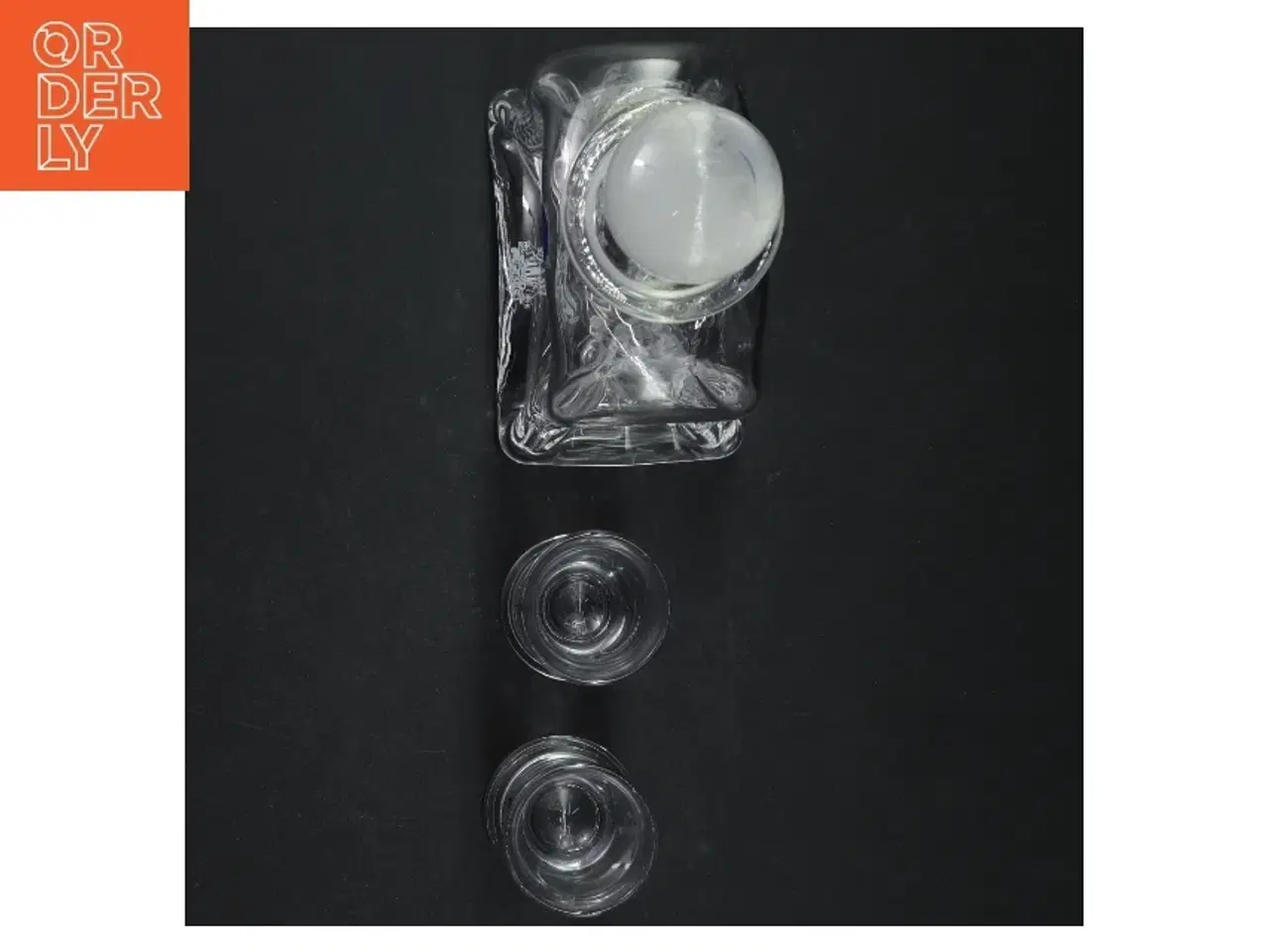 Billede 2 - Klukflaske med snapseglas fra Royal Copenhagen (str. H. 22 cm)