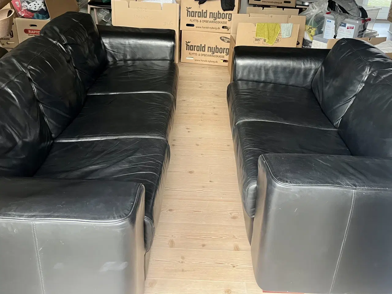 Billede 2 - Lædersofaer, sort, 2+3 pers. sæt
