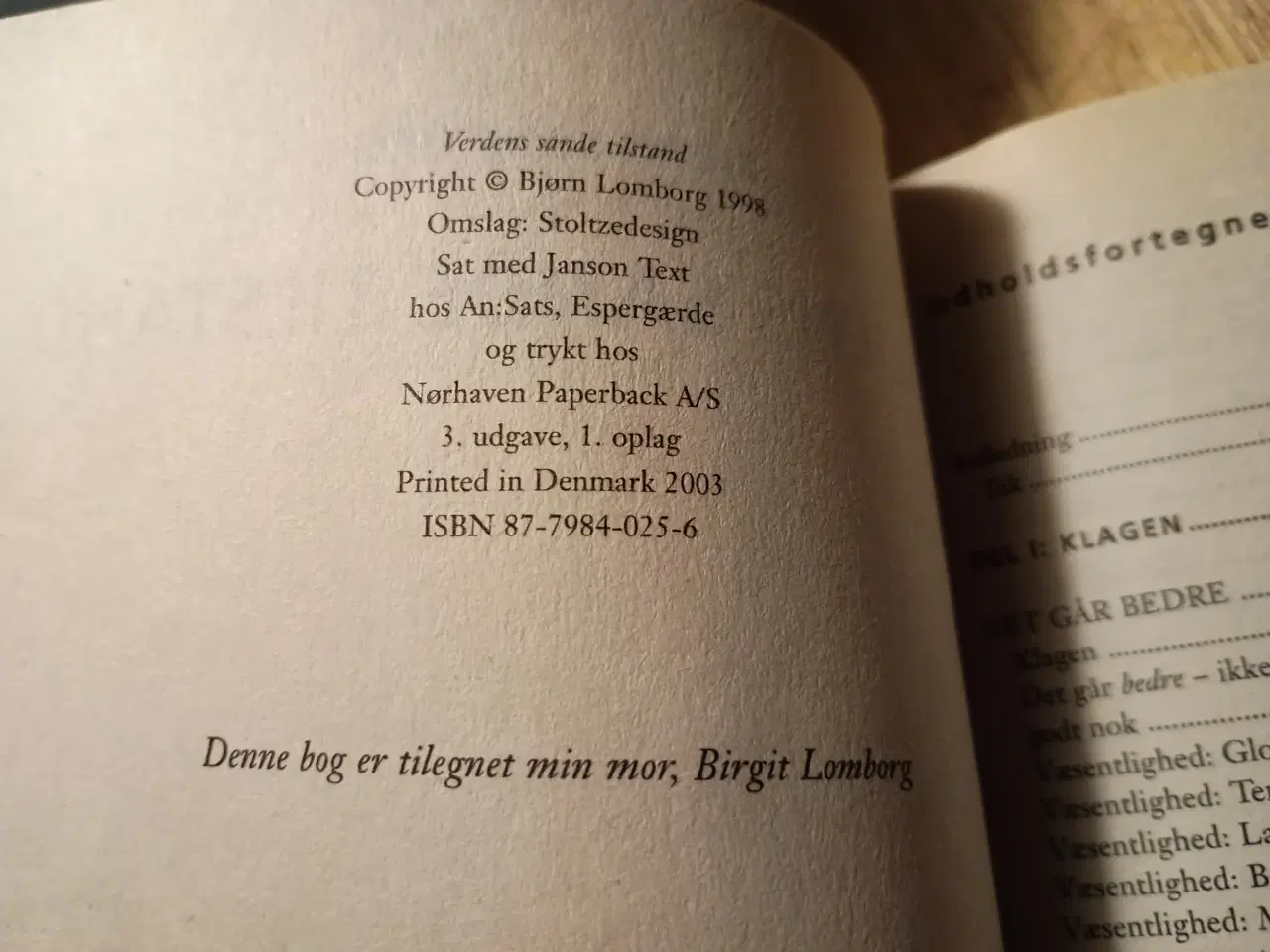 Billede 2 - Bjørn Lomborg, Verdens Sande Tilstand. 