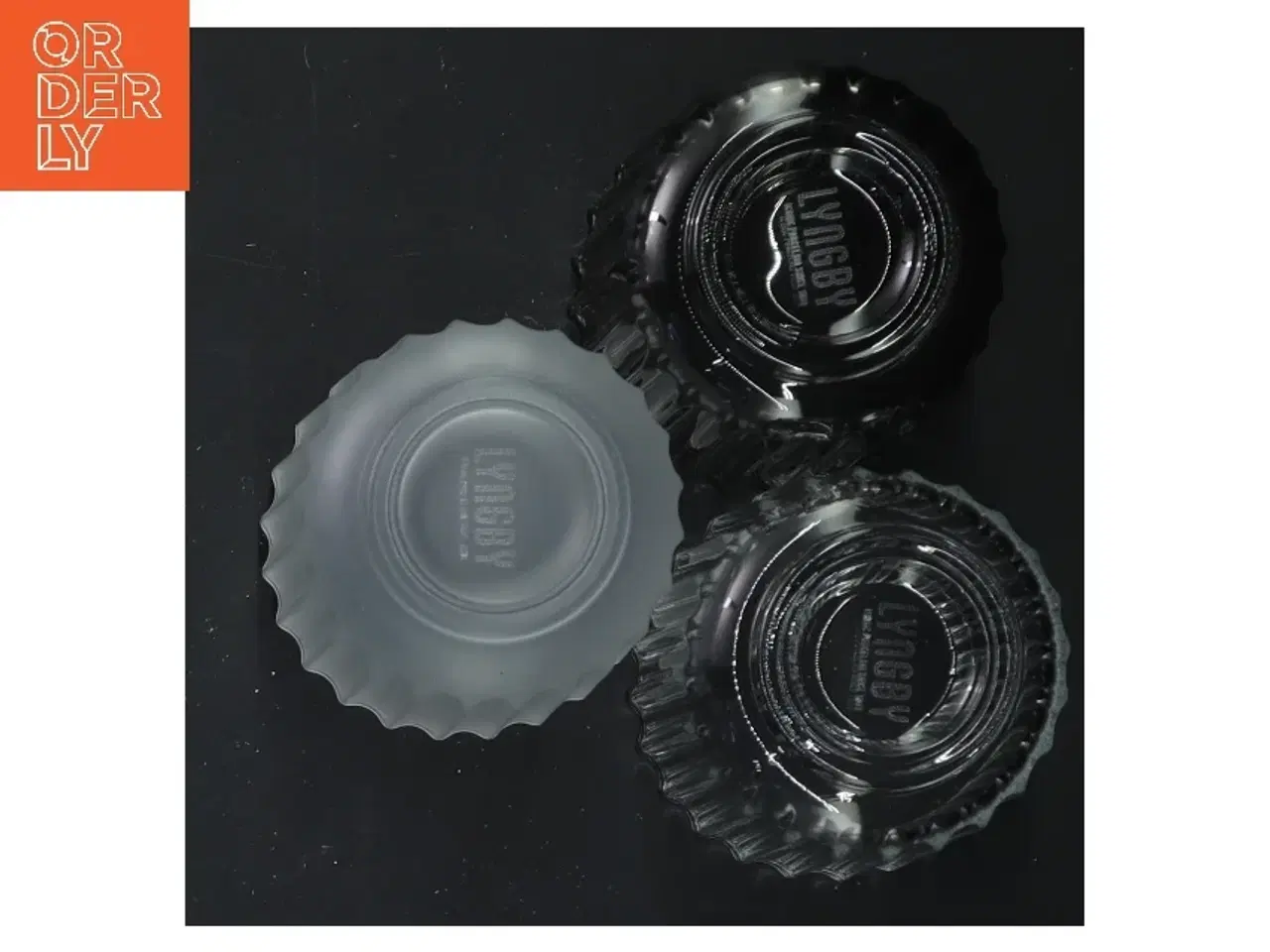 Billede 3 - Lysestager i glas, 3 stk. fra Lyngby (str. 6,5 cm)