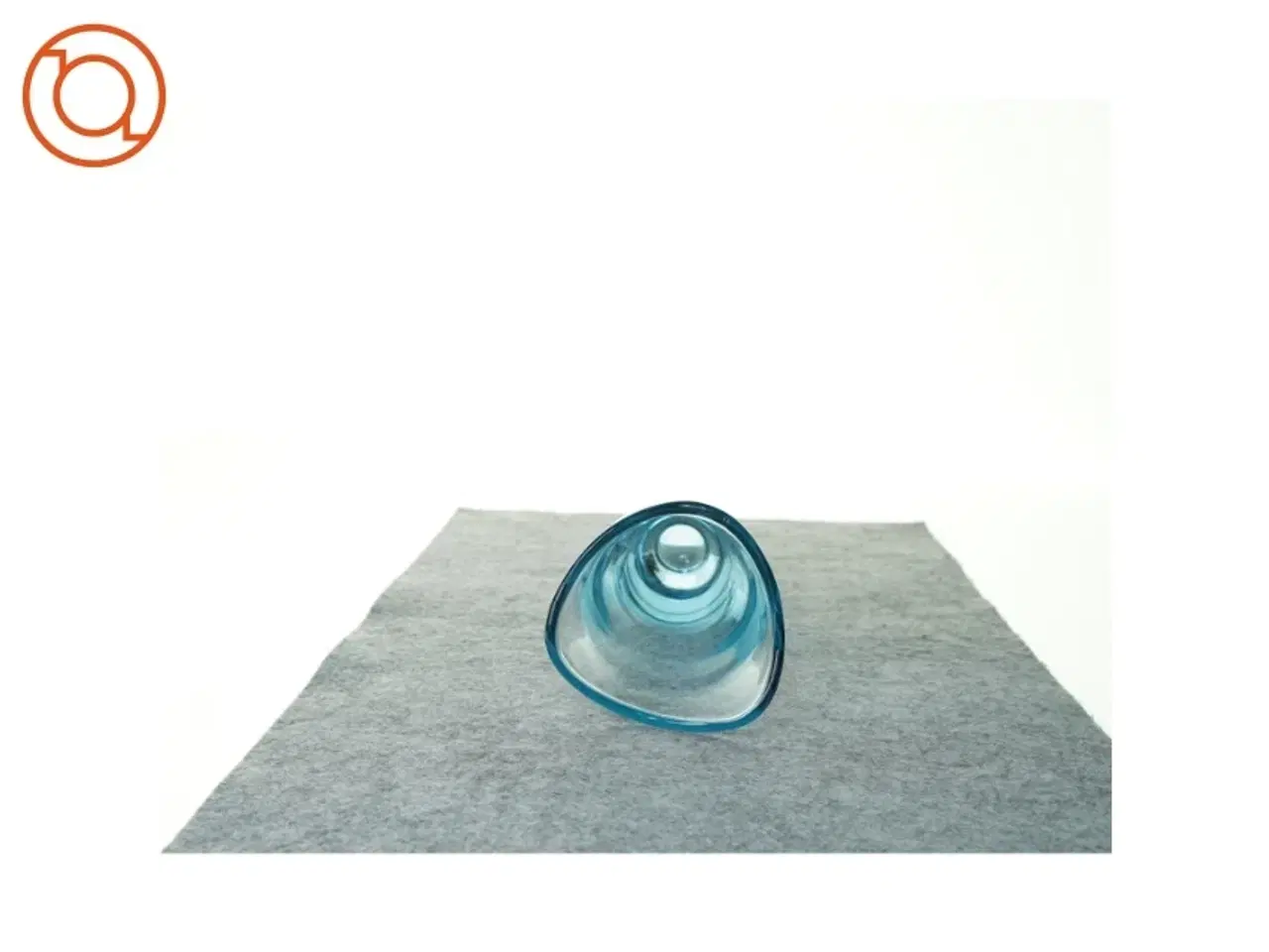Billede 2 - Aqua blå Glas Vase fra Holmegaard (str. 25 x 13 cm)