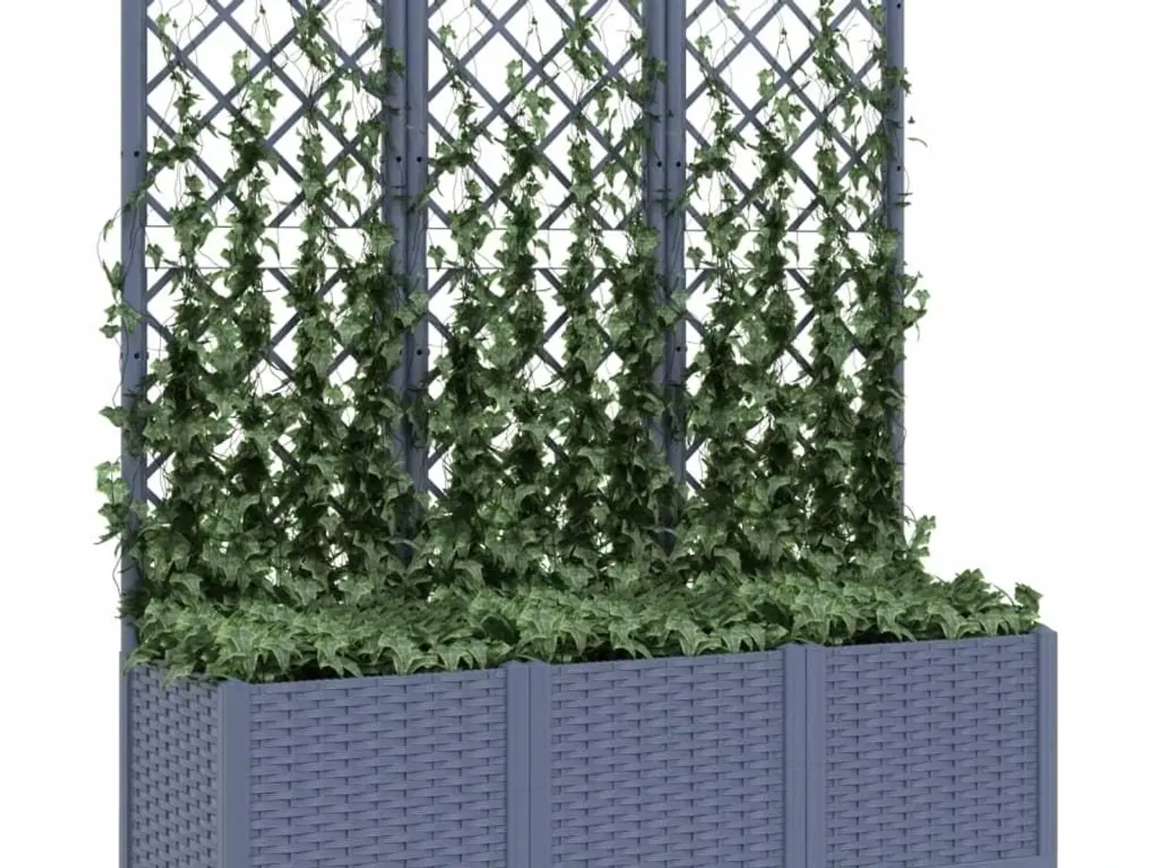 Billede 3 - Plantekasse med espalier 120x40x136 cm PP blågrå