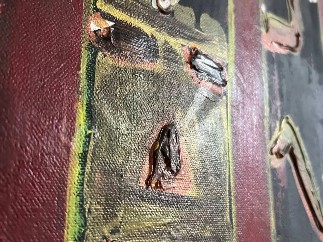 Billede 2 - Kraftfuldt totem-malareri i flammer – primitivt