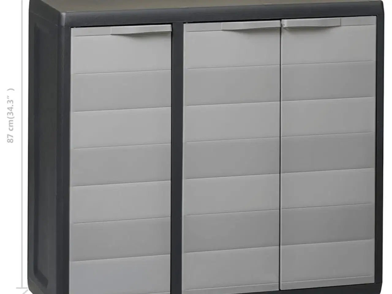 Billede 9 - Haveopbevaringsskab med 2 hylder sort og grå