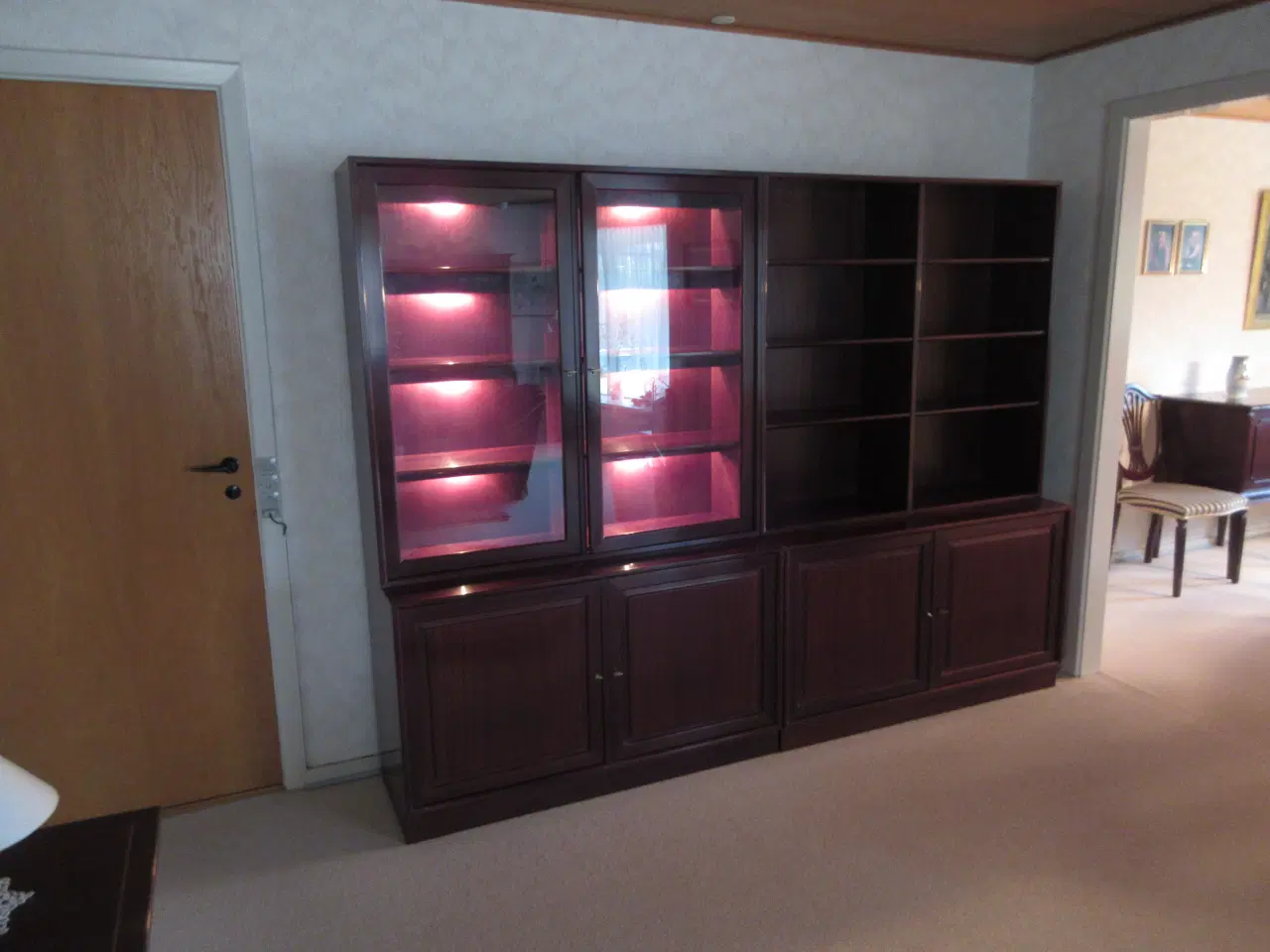 Billede 2 - Mahogni reol 3 sektioner